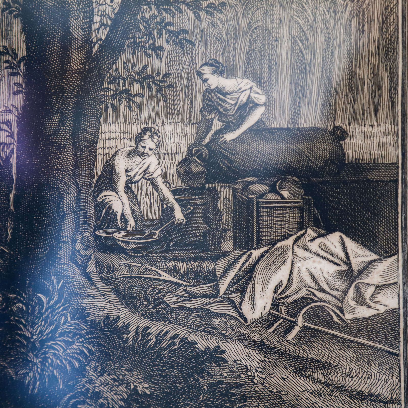 Engraving Of Poussin’s The Summer (Ruth & Boaz): A Timeless 17th Century Treasure photo vintage