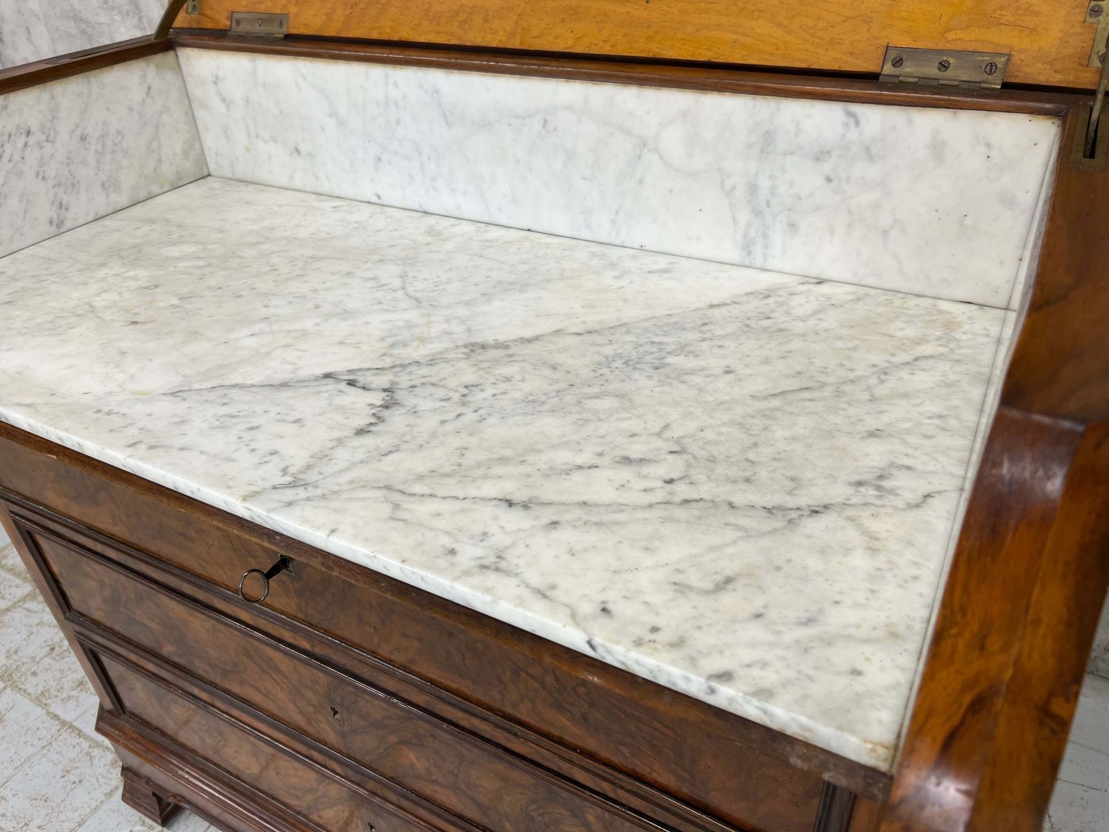 Trans Atlantic Liner Marble Chest Of Drawers Wash Stand With Opening Lid photo vintage