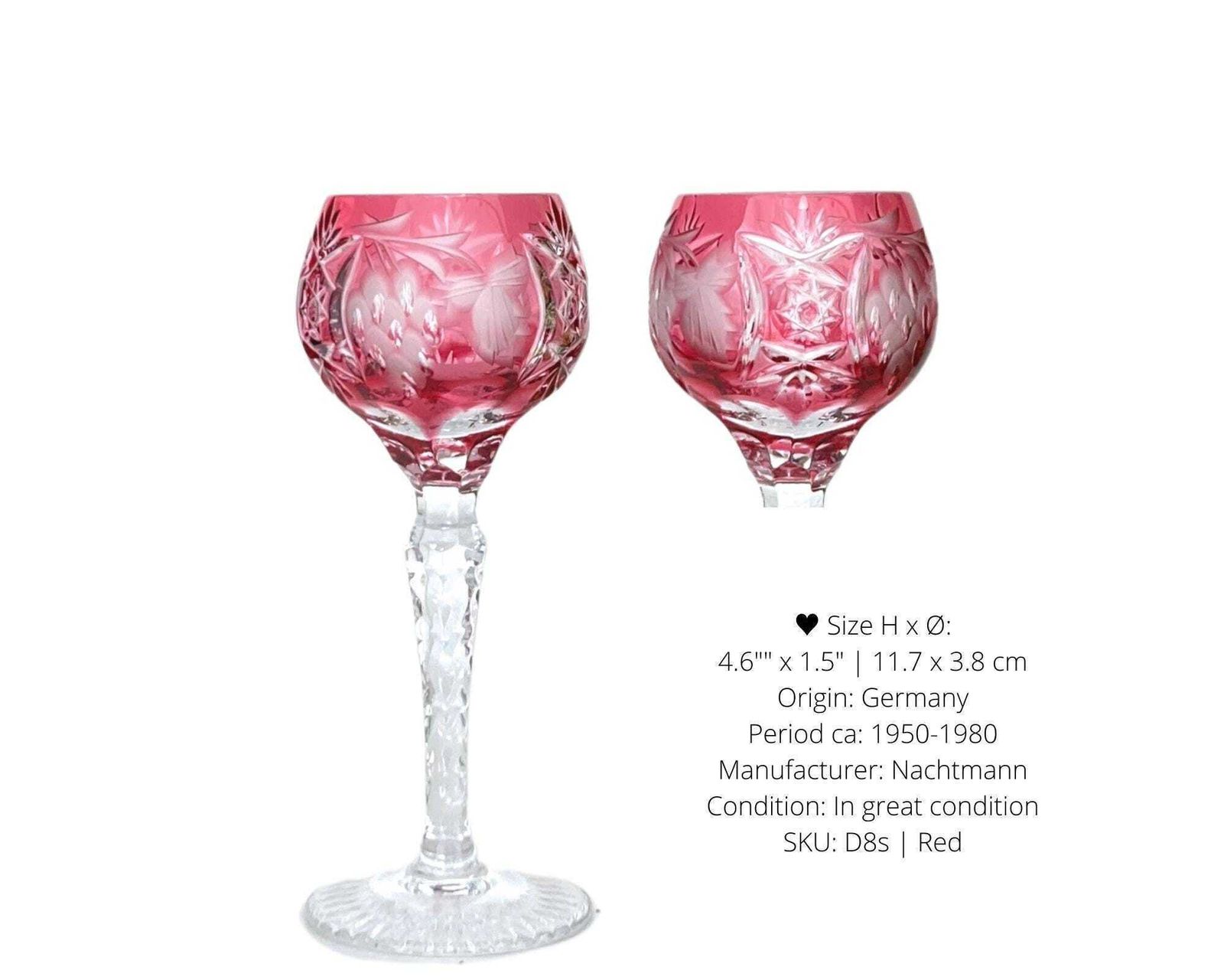 Kristallen Cordiaalglazen Rood | 6 Stuks | Nachtmann Grapes | Jaren 70 photo furniture