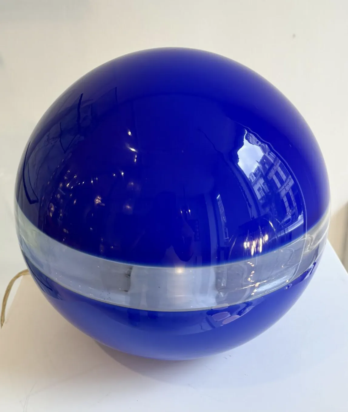 Mid Century Blue Table Lamp By Carlo Nason For Mazzega, 1960s photo for sale