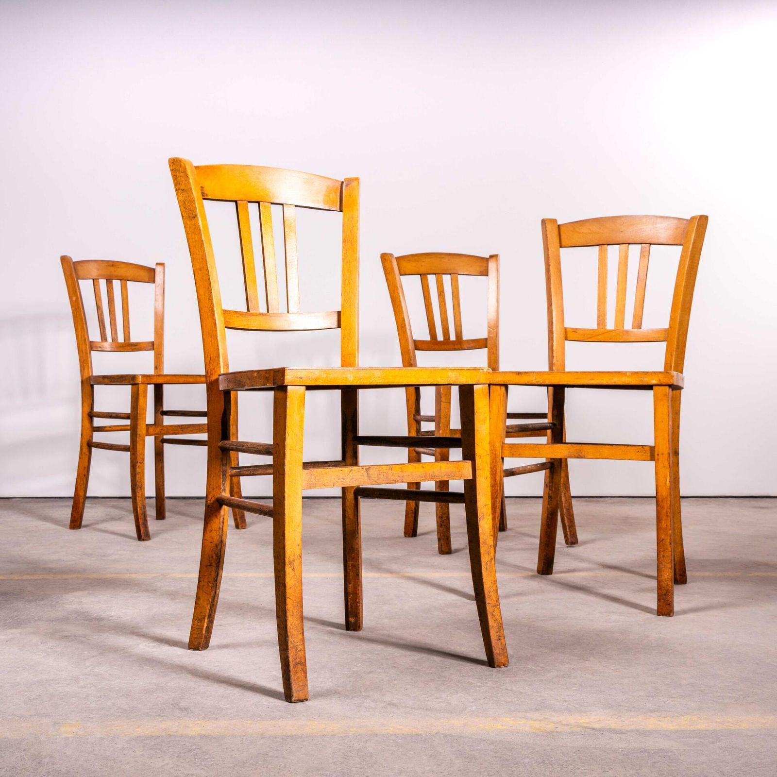 1950’s French Warm Oak Farmhouse Dining Chairs – Good Quantity Available photo 136.0
