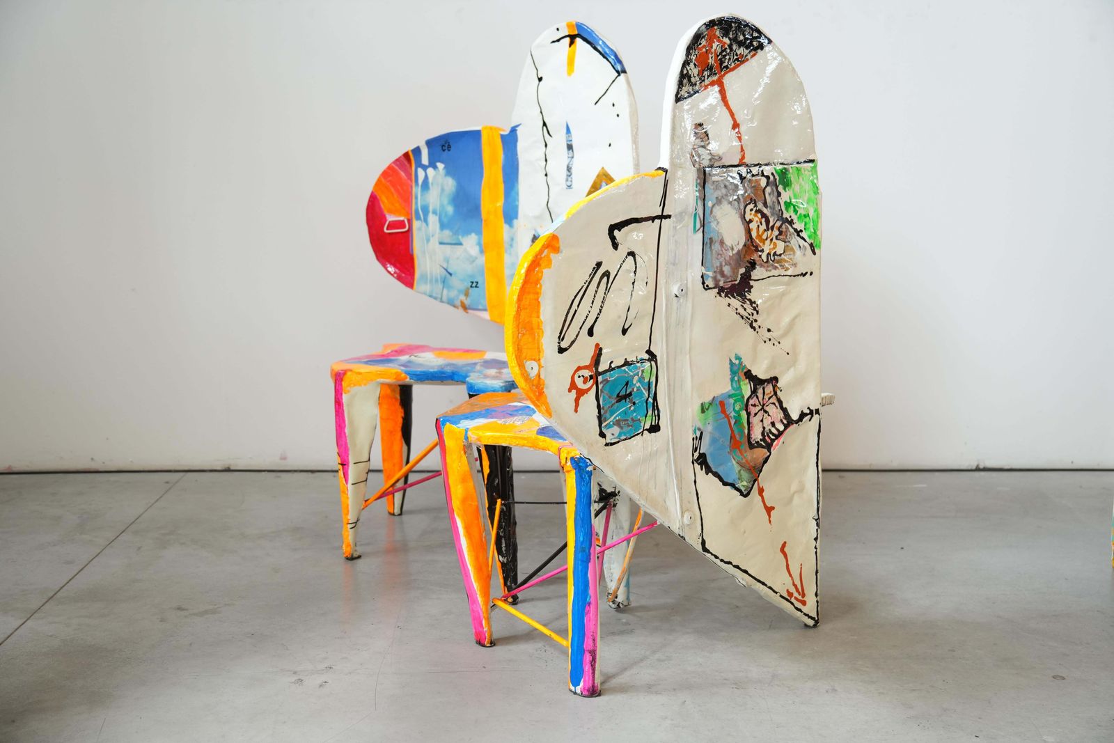 Set Of 6 Signed Pop Art Chairs By Guido Coletti (1995, Signed In 2013) photo for sale
