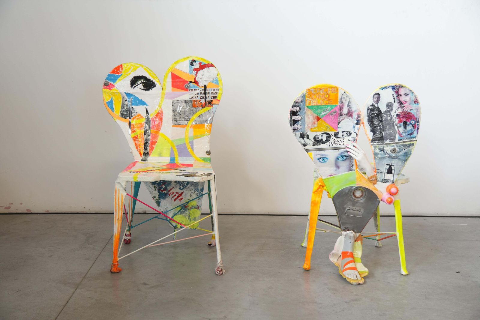 photo for sale Set Of 6 Signed Pop Art Chairs By Guido Coletti (1995, Signed In 2013)