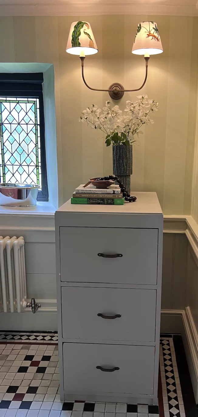Filing Cabinet, Panelled Detail Sides, Painted In Farrow & Ball Stone