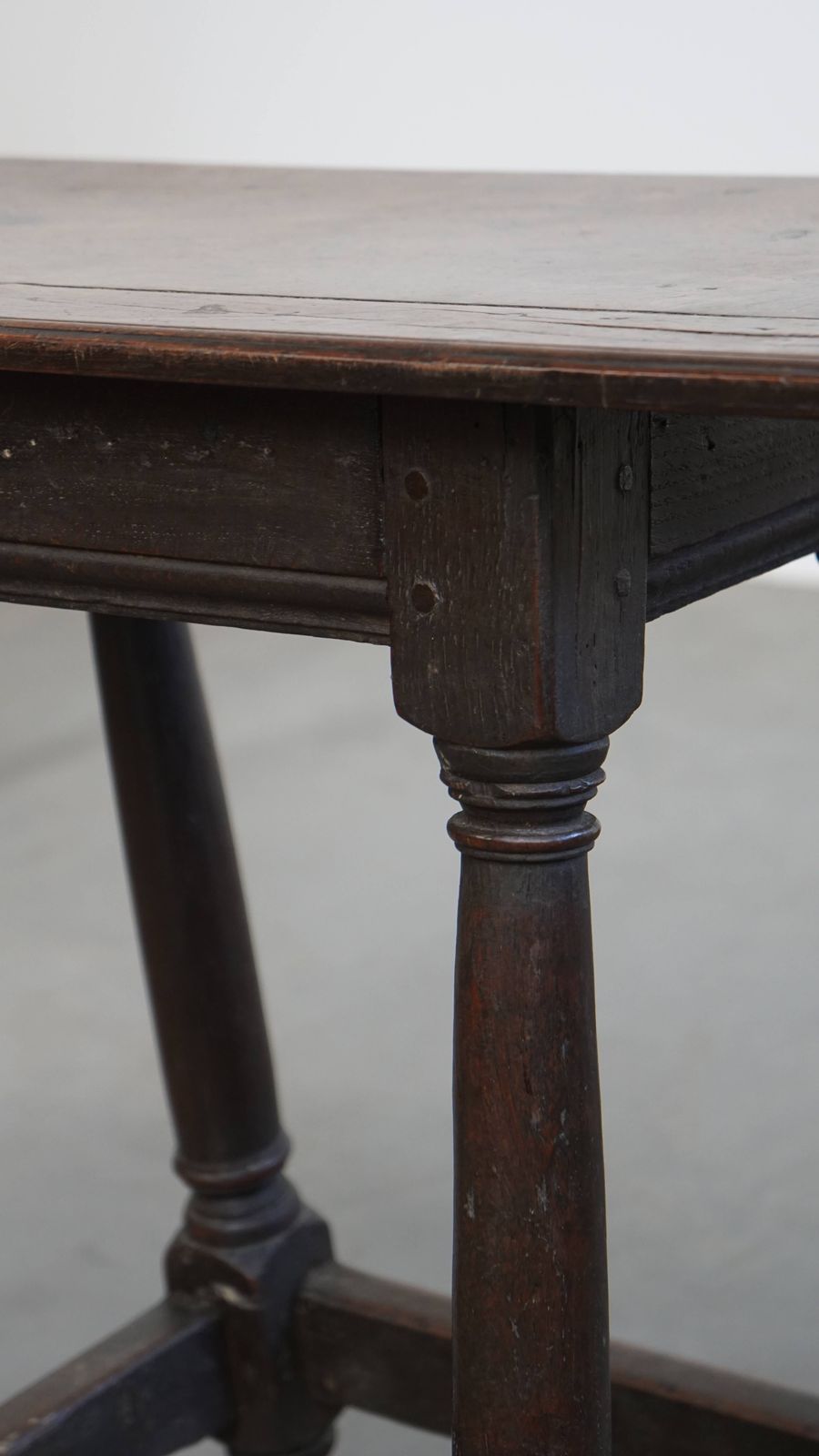 Furniture Charming, Large Antique English Side Table/Stool With A Beautiful Patina photo