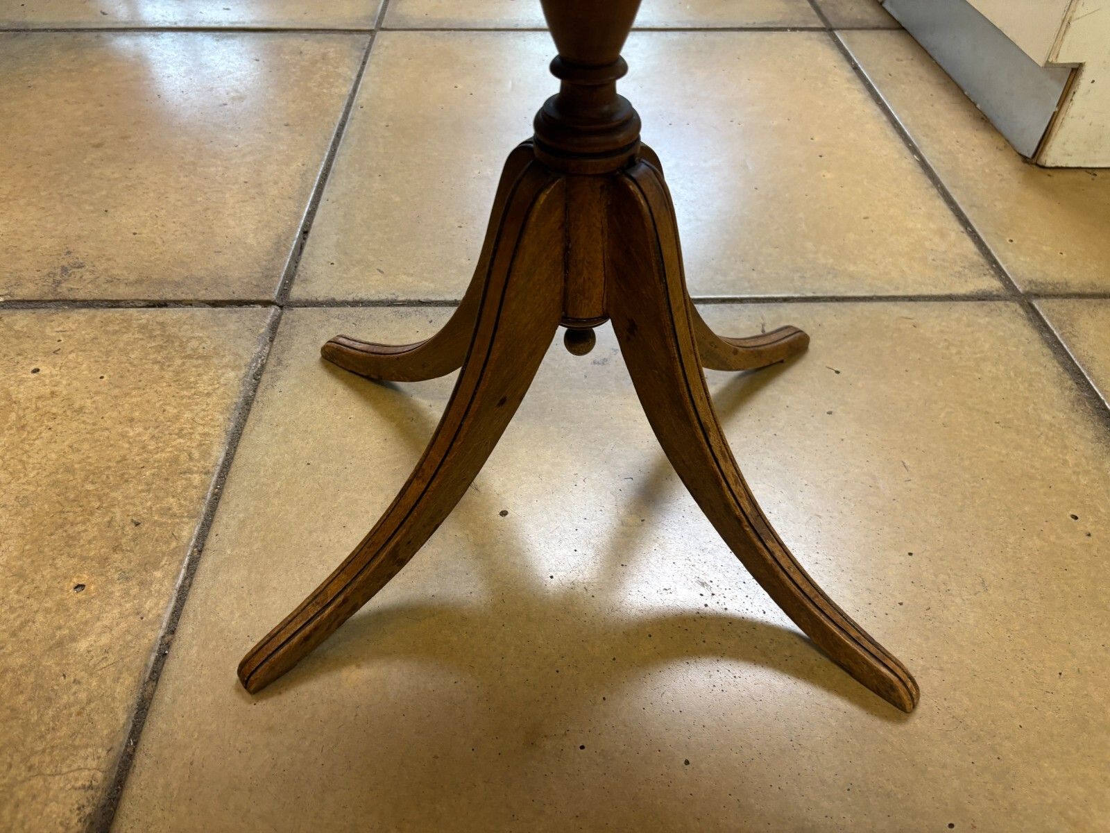 Antique Mahogany Occasional Table With Leather Top photo furniture