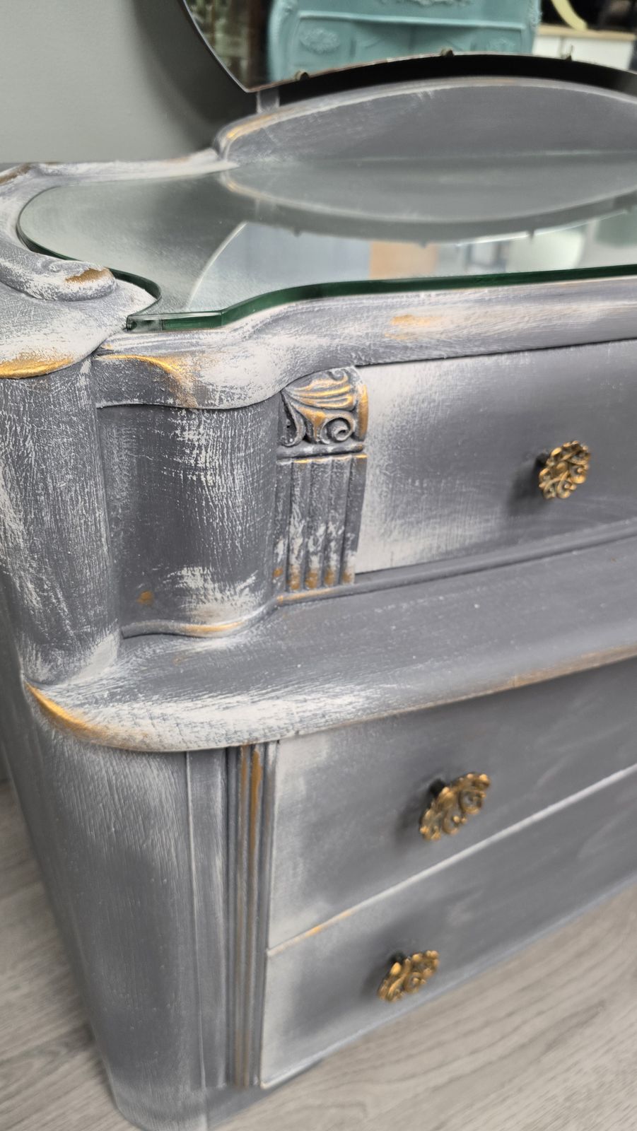 Chest Of Drawers With Mirror, Mid 20th Century photo for sale