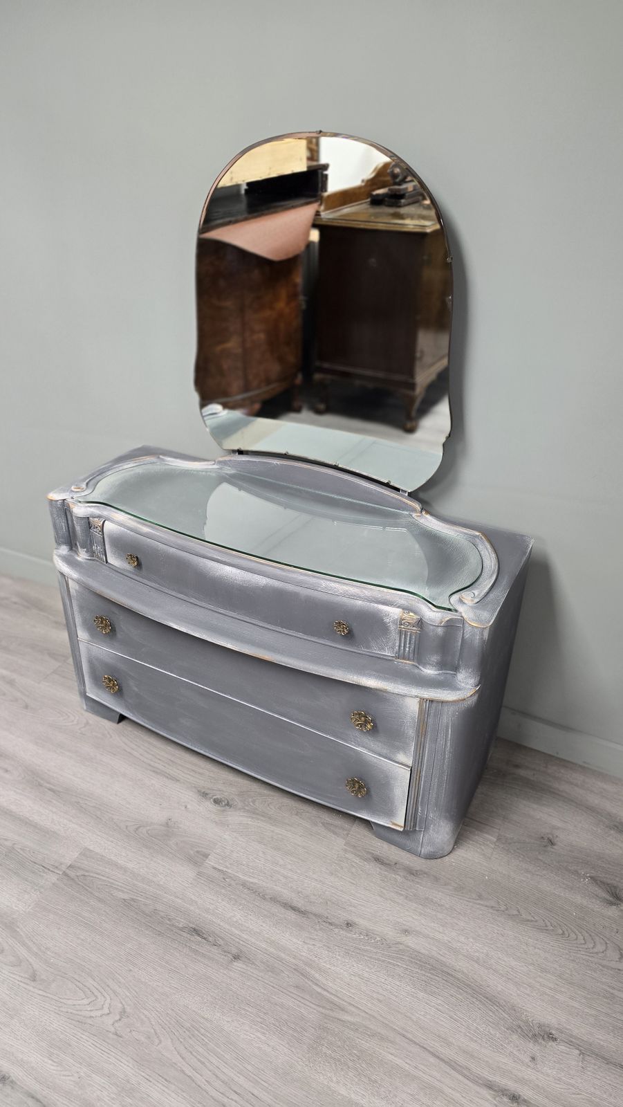 Chest Of Drawers With Mirror, Mid 20th Century photo 345.0