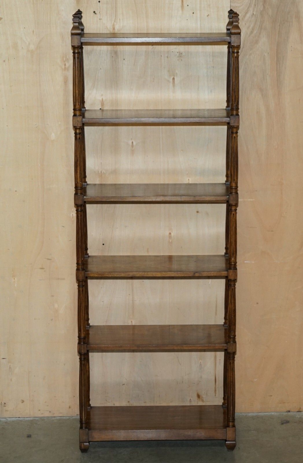 Vintage Regency Style Flamed Mahogany Nicely Carved Bookshelf 198cm Tall photo furniture