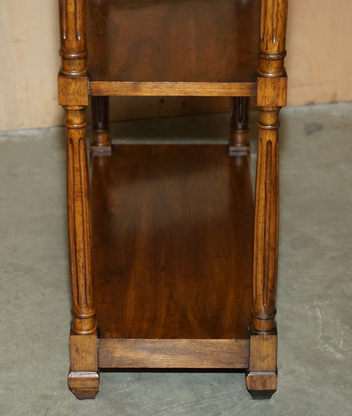 photo vinterior Vintage Regency Style Flamed Mahogany Nicely Carved Bookshelf 198cm Tall