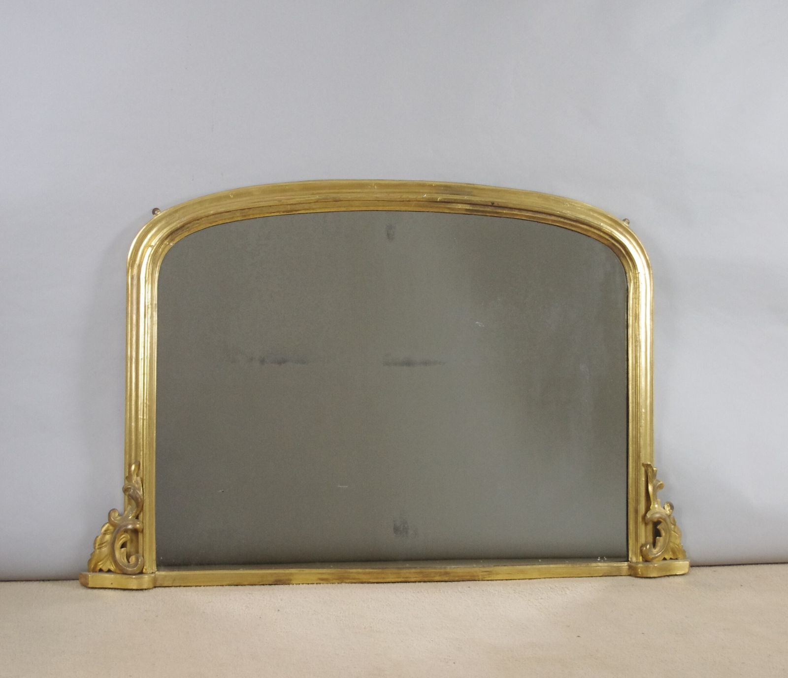 Victorian Gilt Wood Arch Top Overmantle Mirror