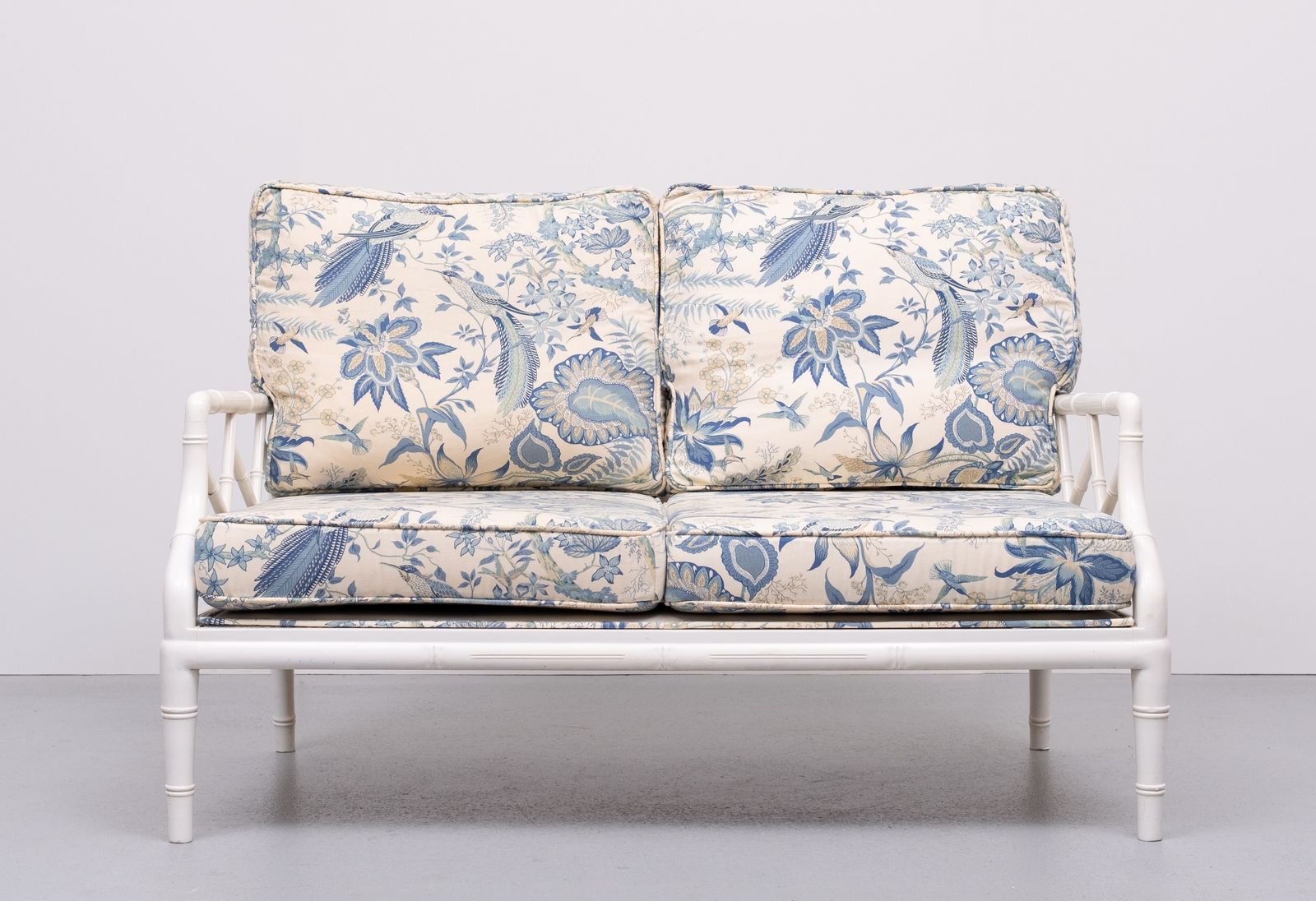Faux Bamboo Chippendale Two Seat Sofa 1970s France photo Garden Furniture
