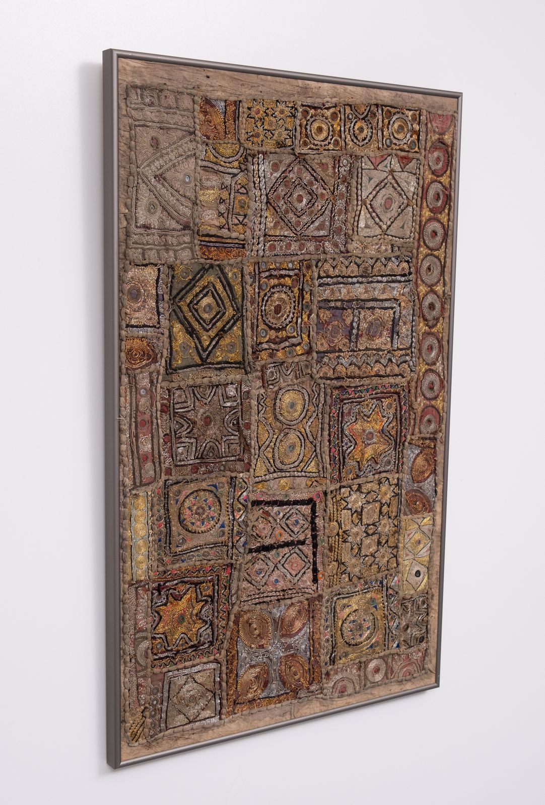 Set Of 3 Kutch Indian Embroidered Patchwork Wall Hanging photo Art