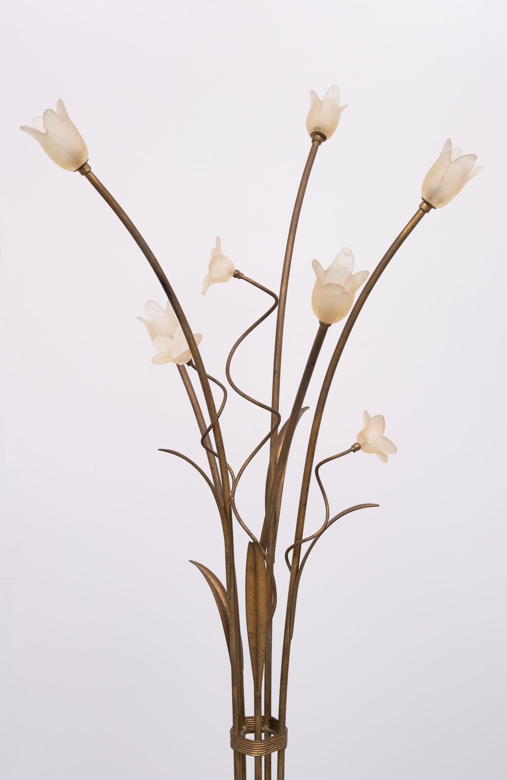Hollywood Regency Gold Flower Shaped Floor Lamp 1980s photo furniture