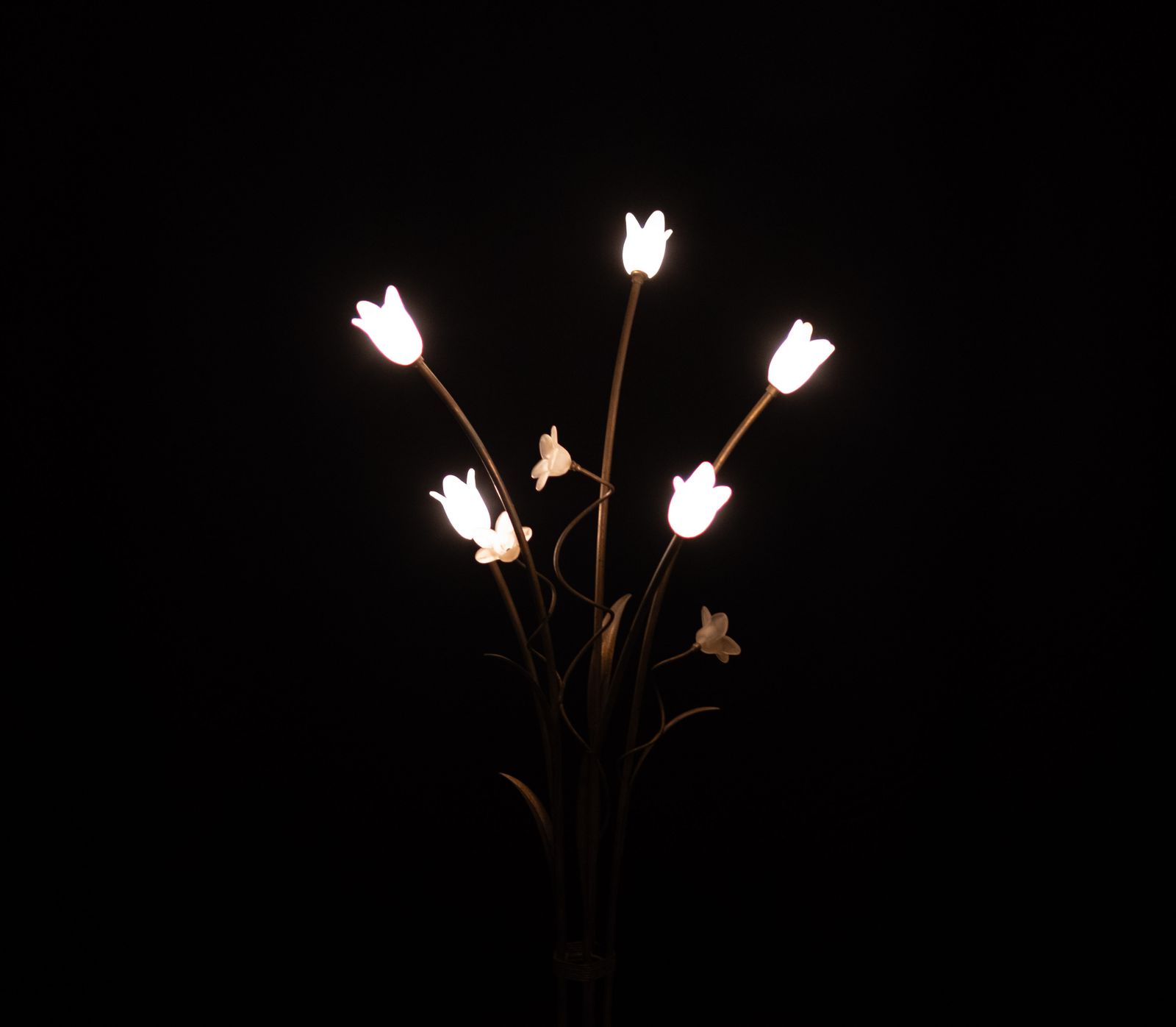 Hollywood Regency Gold Flower Shaped Floor Lamp 1980s photo buy