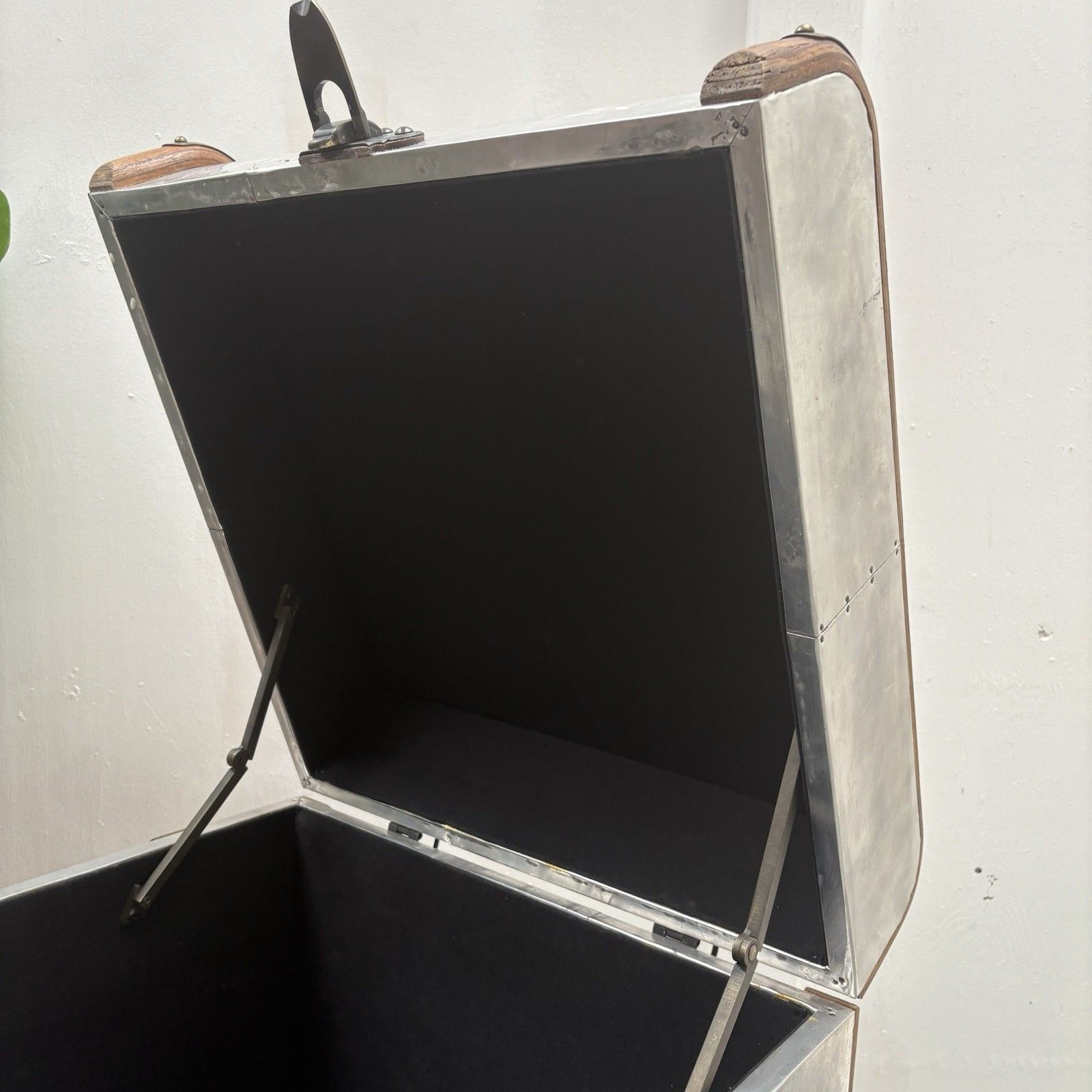 photo buy Industrial Aluminium Aviator Style Side Table Storage Box