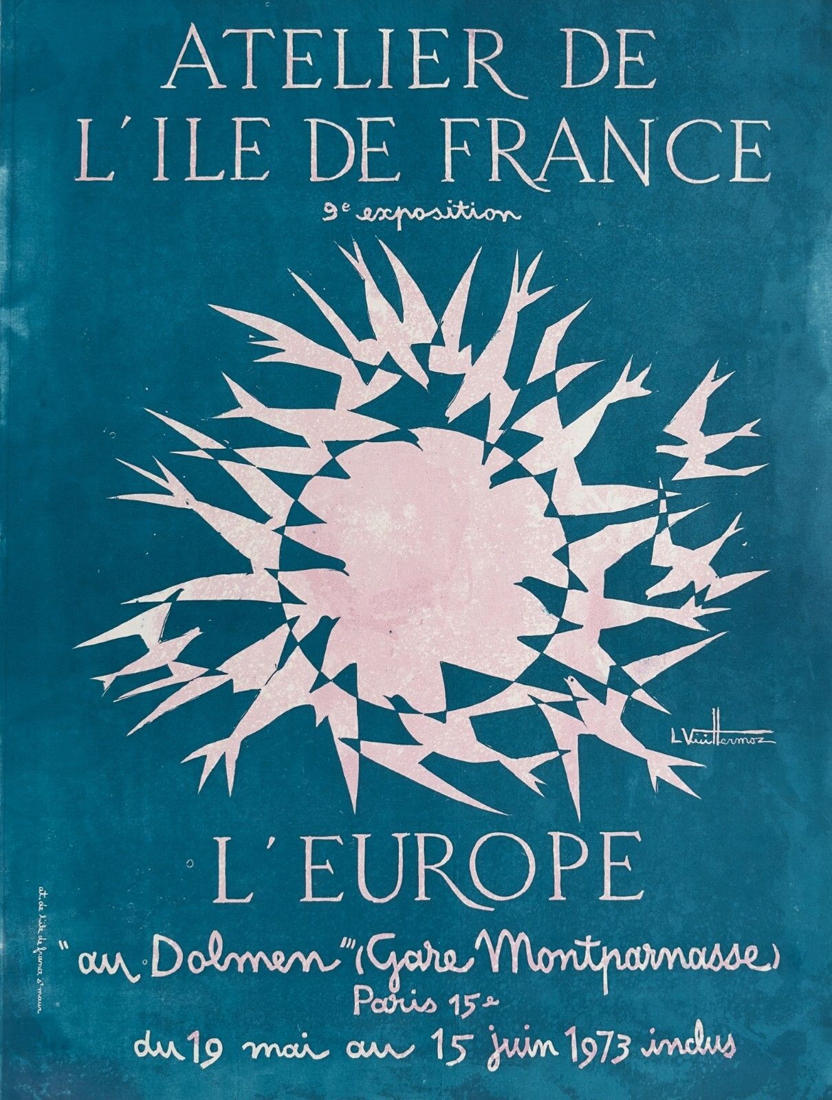 Louis Vuillermoz Poster Poster Lithograph Atelier De L'ile De France 1973