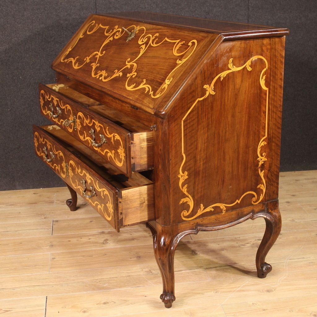 photo for sale Great Inlaid Bureau From The First Half Of The 20th Century
