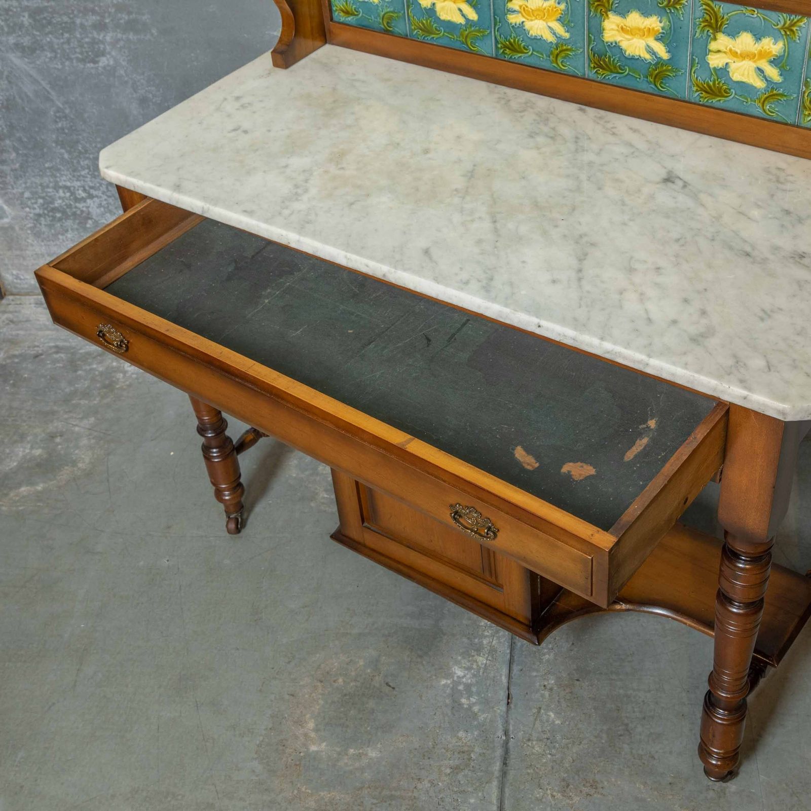 Late Victorian Walnut Washstand photo for sale