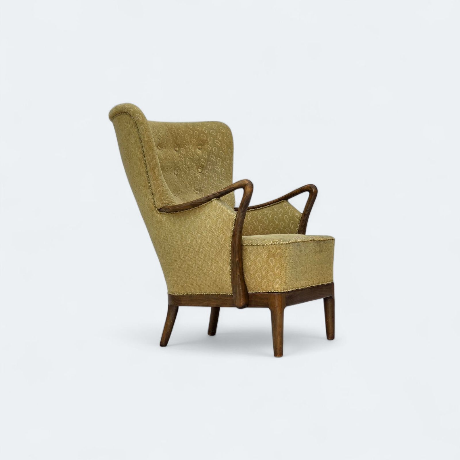1960s, Danish Armchair By Slagelse Møbelværk, Model 157, Velour.