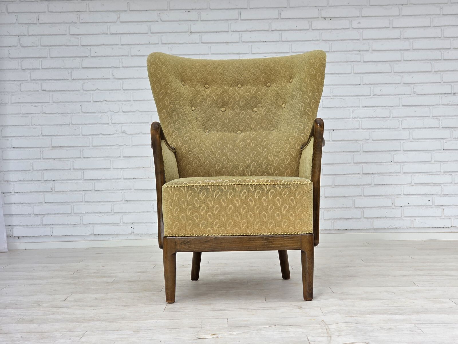 1960s, Danish Armchair By Slagelse Møbelværk, Model 157, Velour. photo furniture