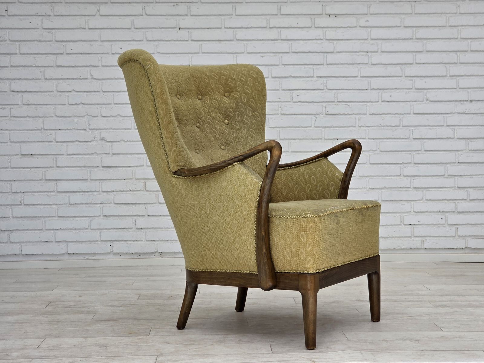 1960s, Danish Armchair By Slagelse Møbelværk, Model 157, Velour. photo vinterior