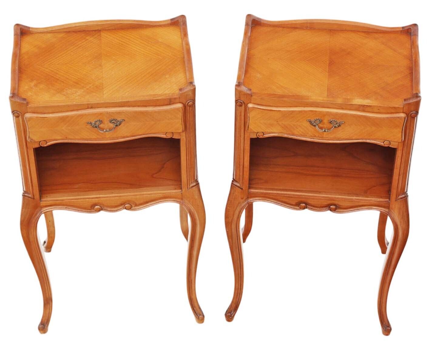 Pair Of Quality Vintage Cherry Or Walnut Bedside Tables – Nightstands photo furniture