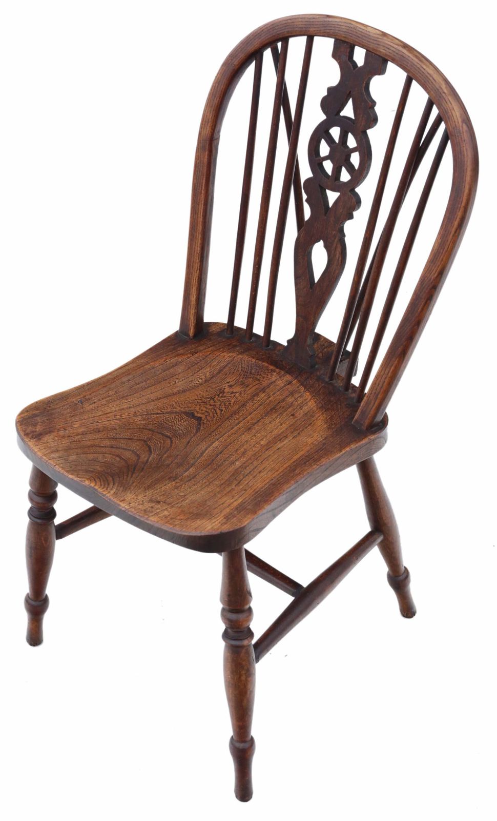 photo vinterior Antique Harlequin Set Of 8 (6 Plus 2) Ash Elm Beech Kitchen Dining Chairs C1910