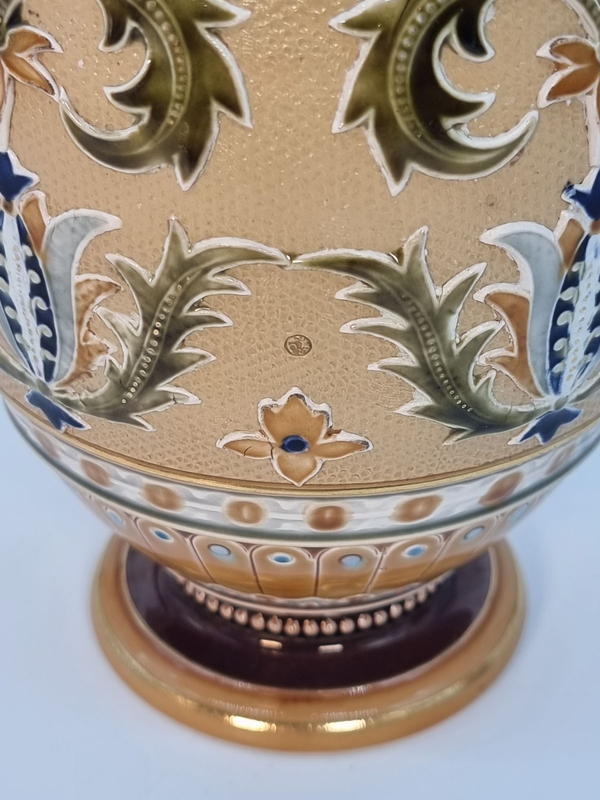 695.0 A Pair Of Late 19th Century German Pottery Vases, Made By The Mettlach Factory, Circa 1890 photo