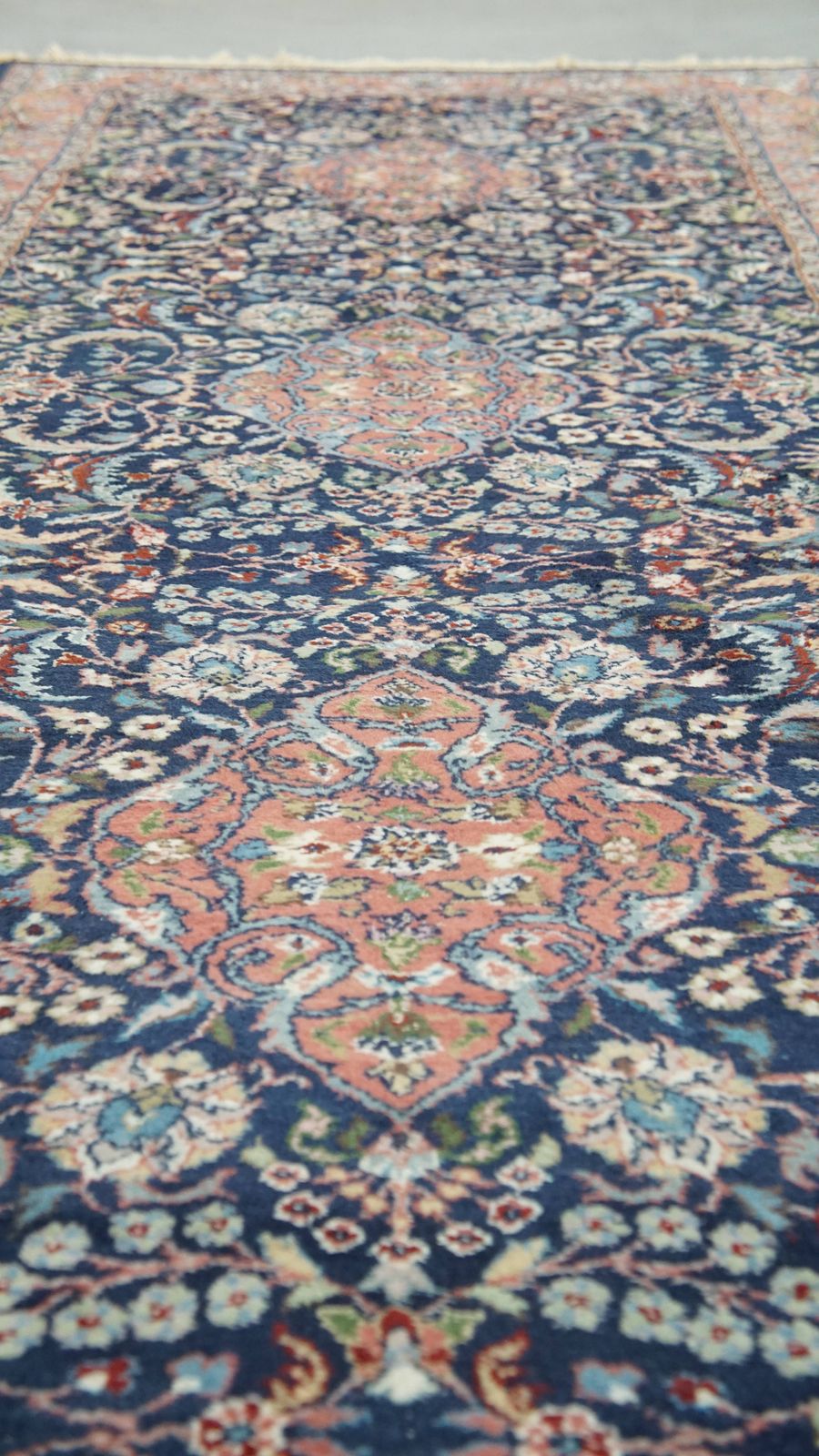 Voornamelijk Donkerblauwe Oosterse Loper Van 283 X 105 Cm Met Mooie Kleuren En Patronen photo for sale