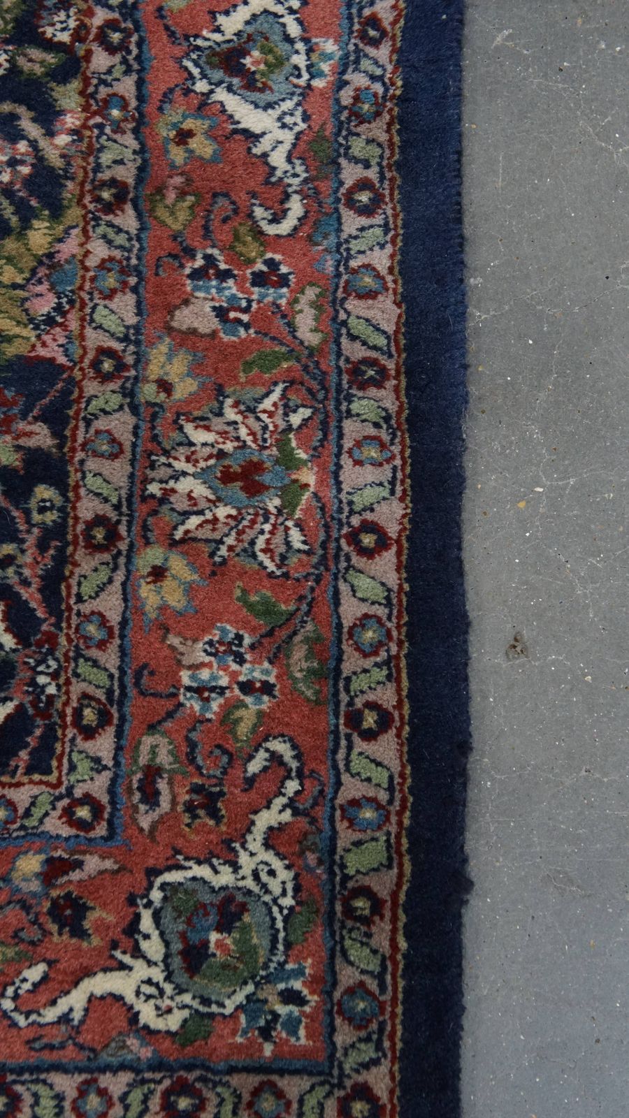 Mainly Dark Blue Oriental Runner Of 283x105cm With Beautiful Colors And Patterns photo vintage