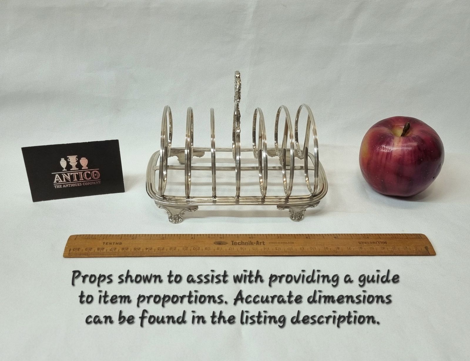 photo vinterior A Very Fine Georgian Sterling Silver Six Slice Toast Rack, By Robert Hennell II And Fully Hallmarked For The London Assay Office 1829, 289g.