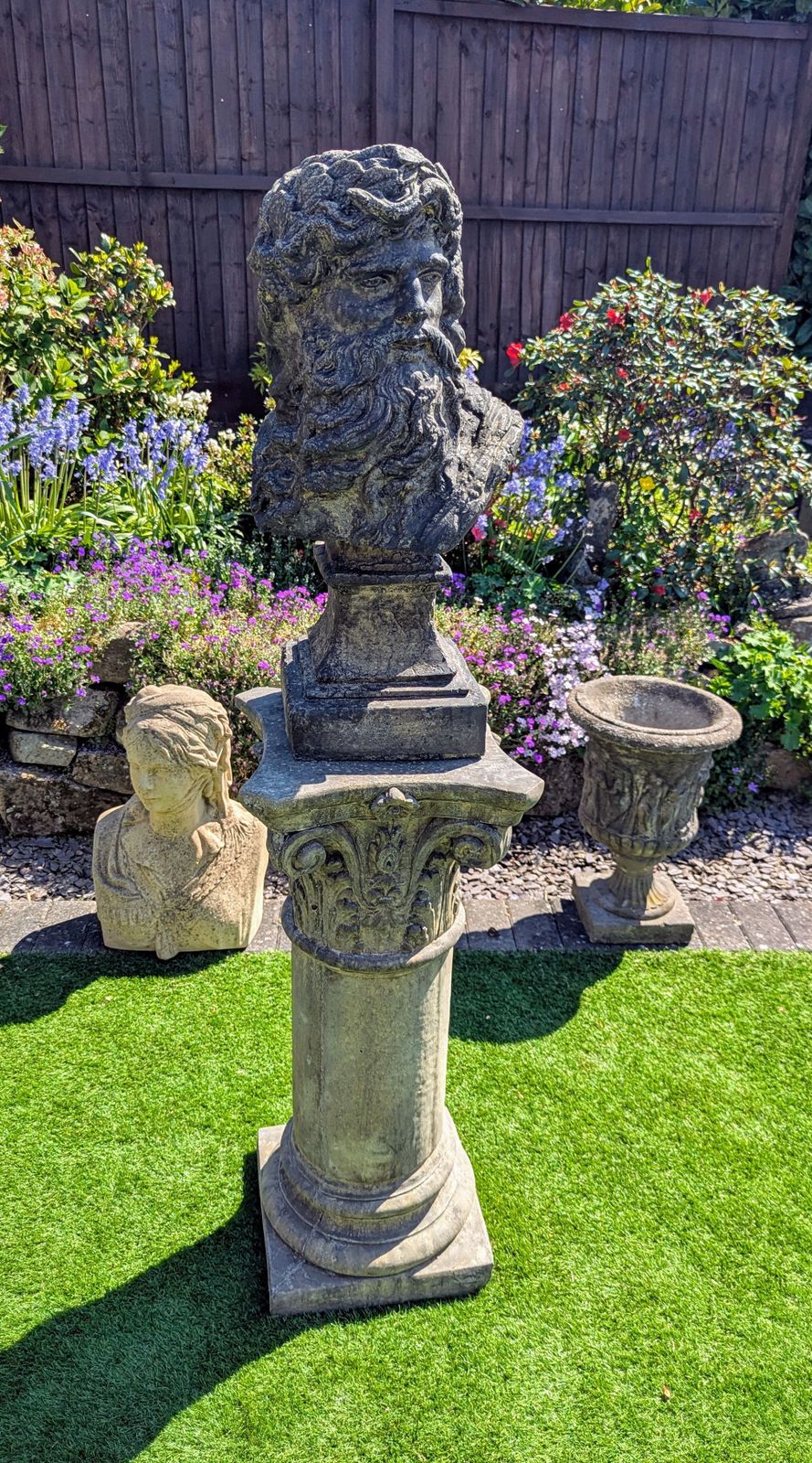 Zeus Greek Sky Thunder God, Garden Ornament English Stone ,Delivery Available Via Our Sister Specialist Courier Company 0230. photo vintage