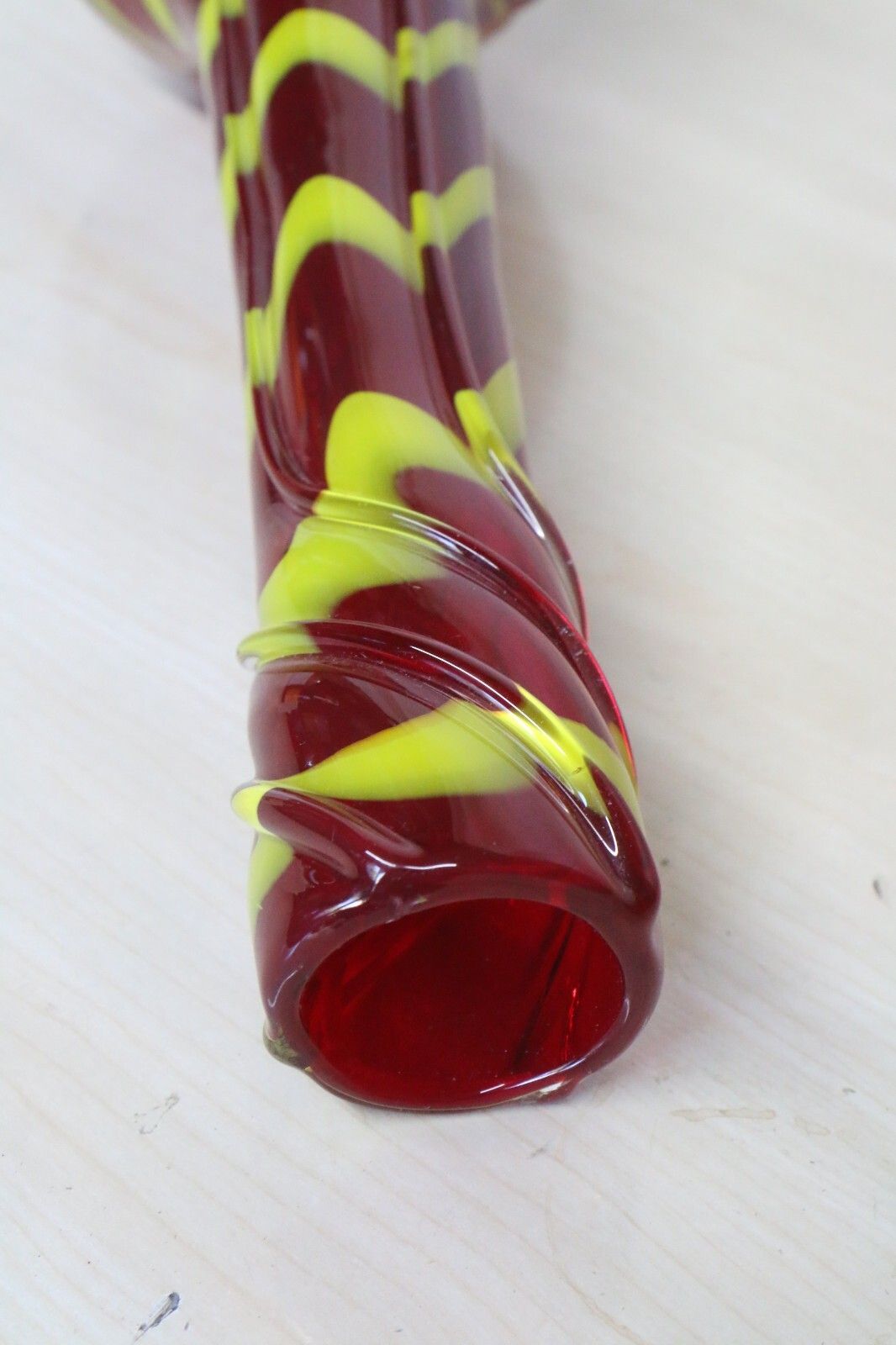photo furniture Murano Large Vase Vintage Italian Very Striking Approx. 1960's Red And Yellow