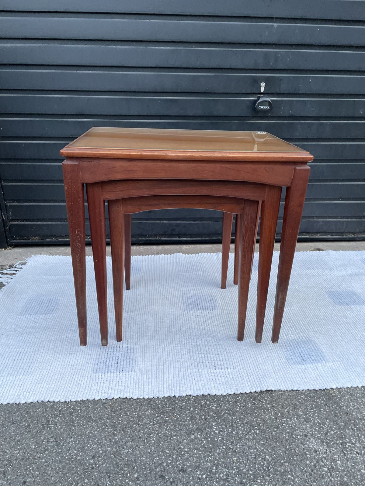 A Lovey Nest Of 3 Mid Century Table photo for sale