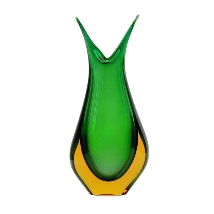Grote Mid Century Sommerso Murano Glazen Vaas Van Flavio Poli Voor Seguso, Murano, Italië, Jaren 1960