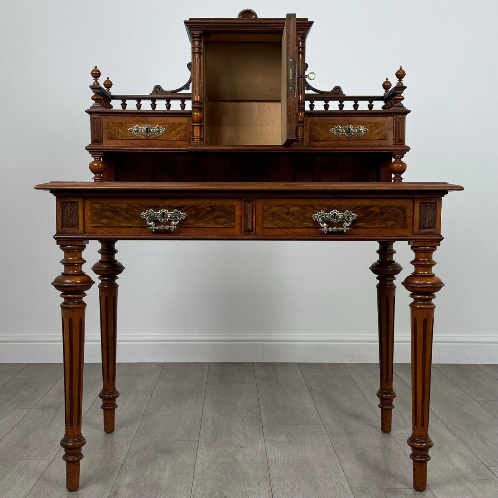 Antique 19th Century Fine Quality French Writing Table In Walnut photo furniture