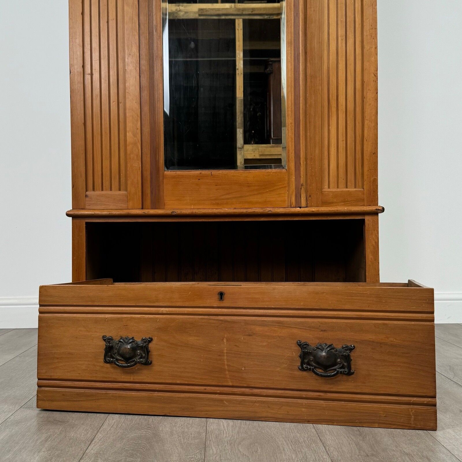 photo for sale Antique 20th Century Fine Quality Satinwood Wardrobe