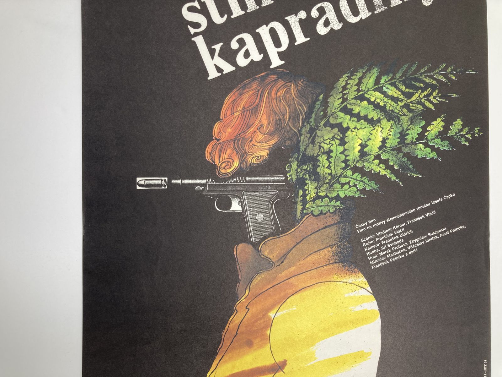 Original Film Poster, Shadow Of The Ferns, Petr Poš, 1985, Genuine Czech Vintage Print photo vintage