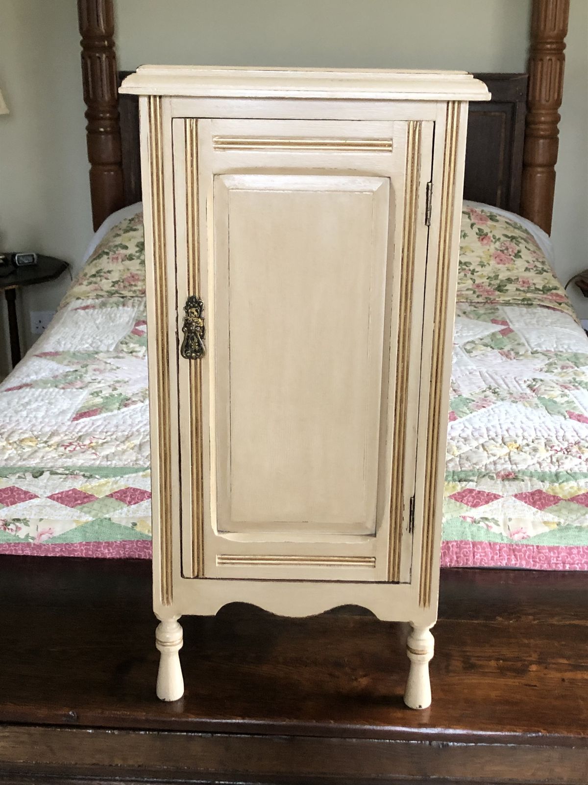 Antique Bedside Cabinet Hand Painted In F&B Archive Stone No. 227 photo buy
