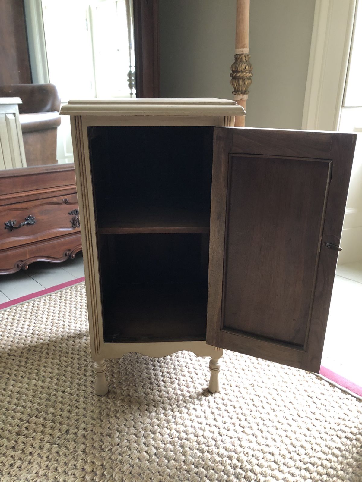 Antique Bedside Cabinet Hand Painted In F&B Archive Stone No. 227 photo vintage