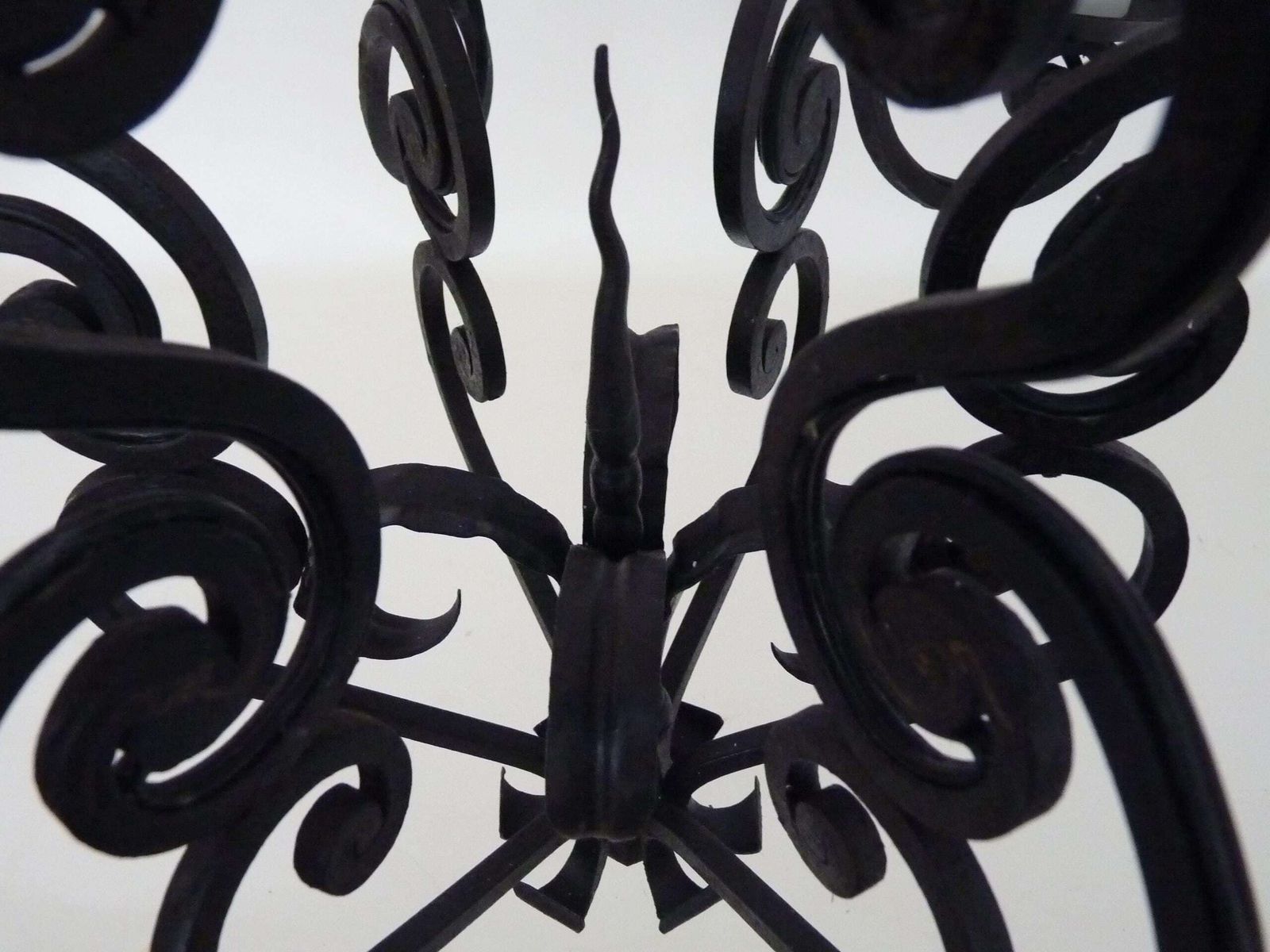 Large 12 Light Wrought Iron Entryway Or Living Room Chandelier. 1960s 1970s photo vintage
