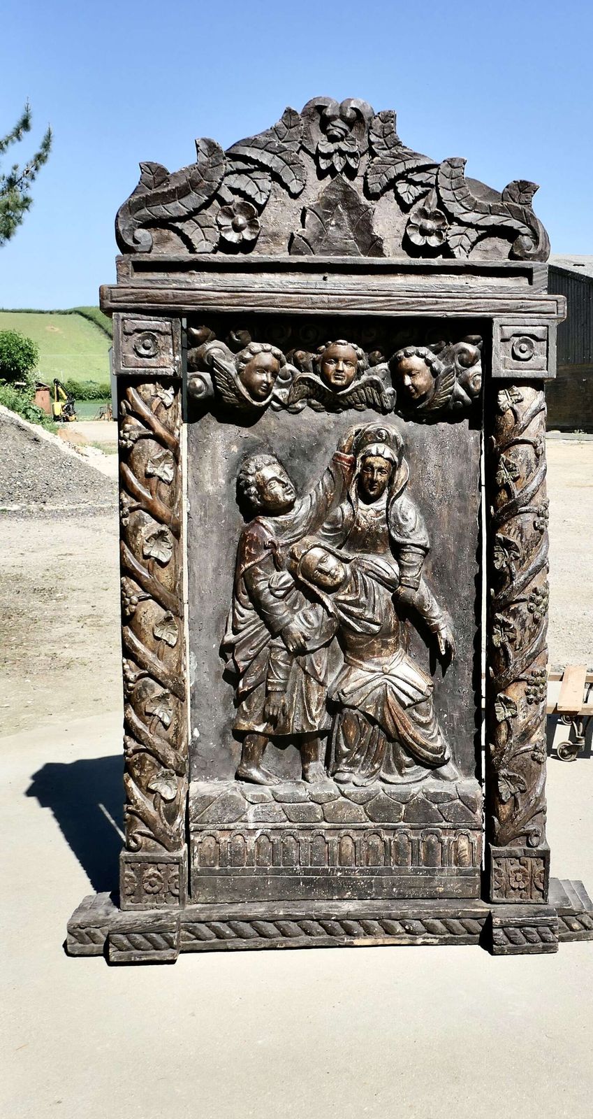 Large European Mediaeval Oak Carving Of Christ In The Tomb photo furniture