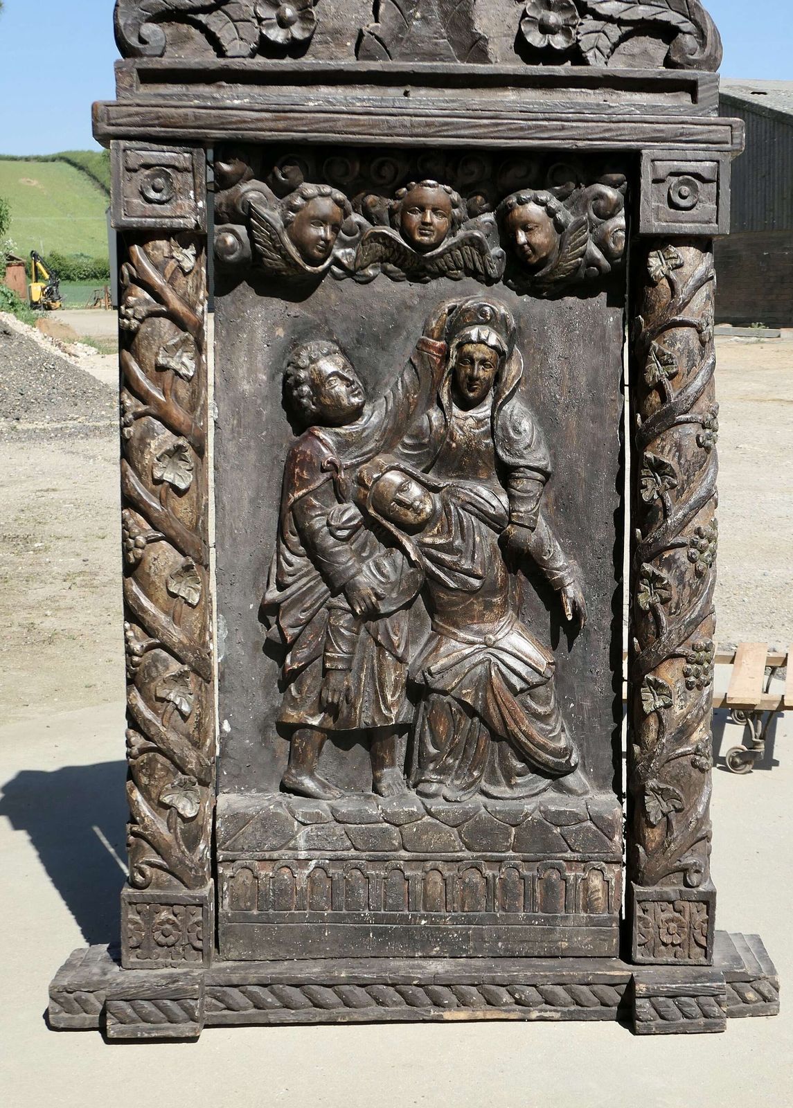 Large European Mediaeval Oak Carving Of Christ In The Tomb photo for sale