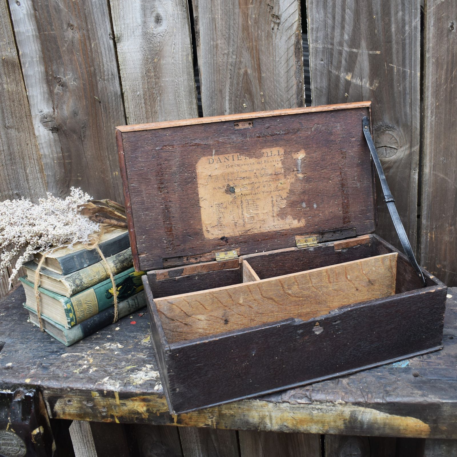 Antique 18th Century Daniel Dolley Ironmongers Drapers Oak Candle Box Case photo Home Decor