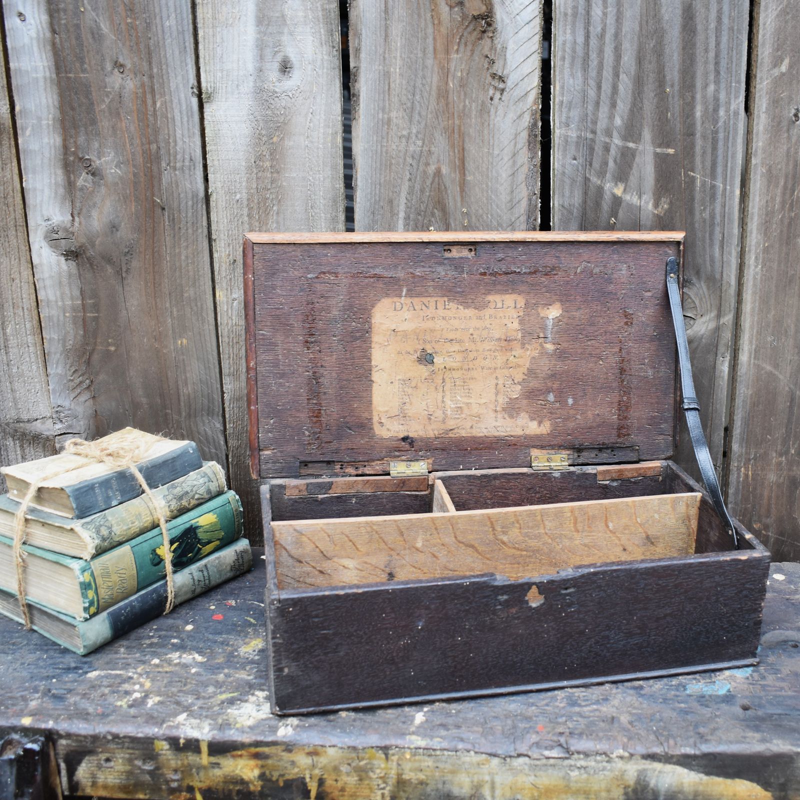 Antique 18th Century Daniel Dolley Ironmongers Drapers Oak Candle Box Case photo buy