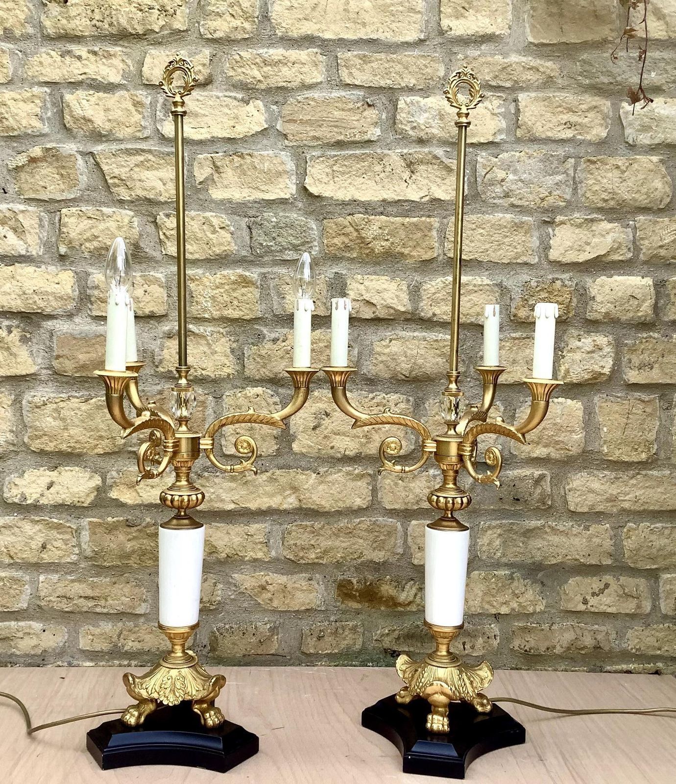 Ornate Pair Of Lamps, Early 20th Century