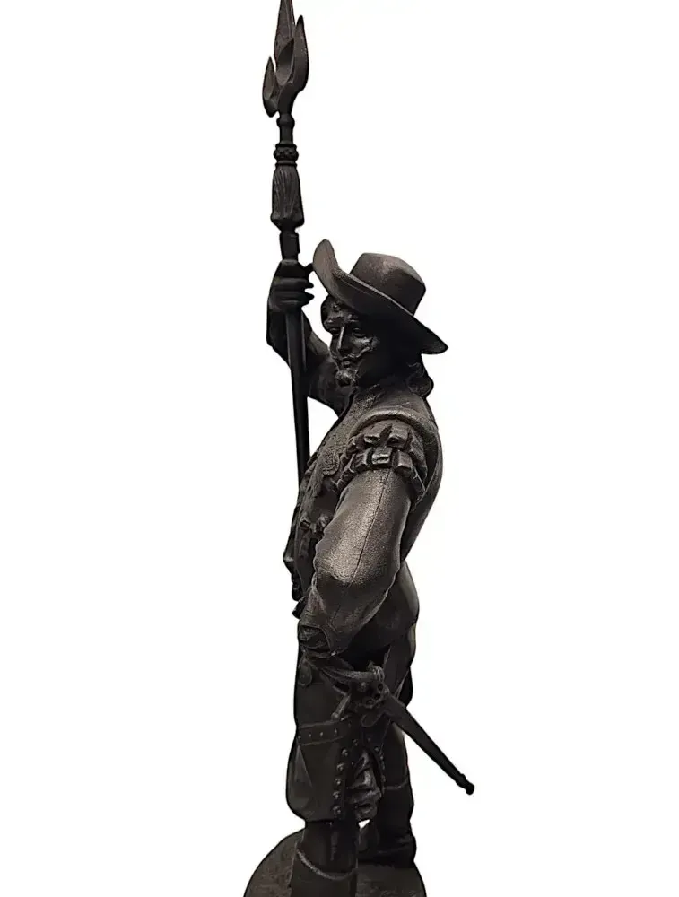 A Rare Pair Of 19th Century Spelter Figural Cavalier Sculptures photo Art