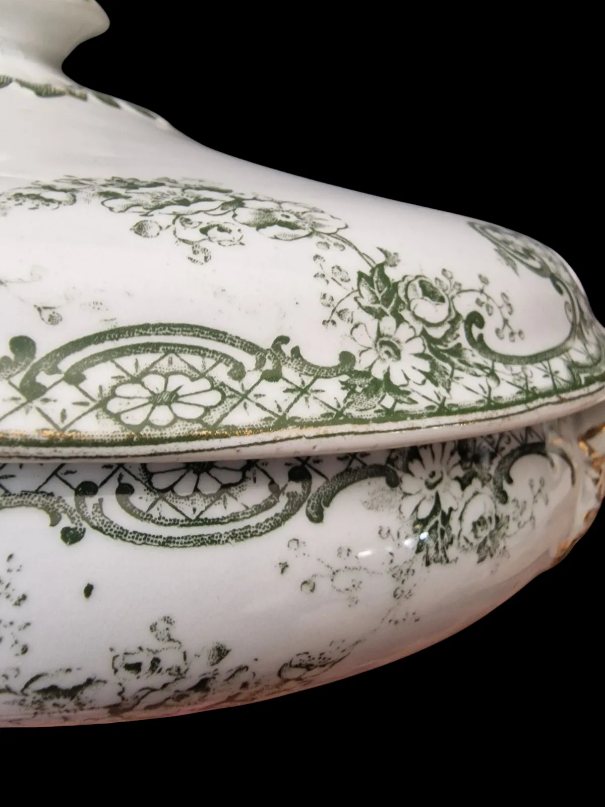 Victorian Bridgewood Elgin Tureen –  English Green Ceramic Dish photo vinterior