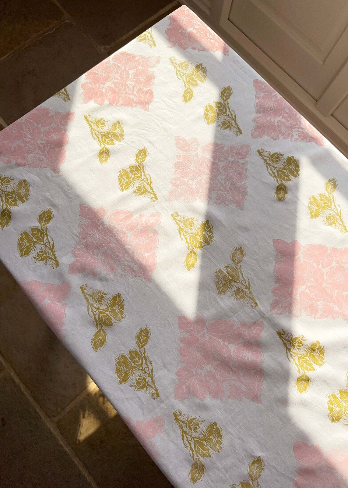 Wild Rose With Lace  Reworked Tablecloth photo vintage